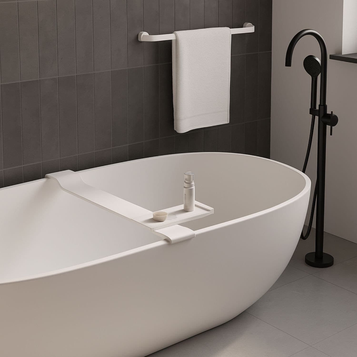 Sopravasca da Bagno Stand in Artificial Stone  Bianco Opaco Matt Ogomondo - 5