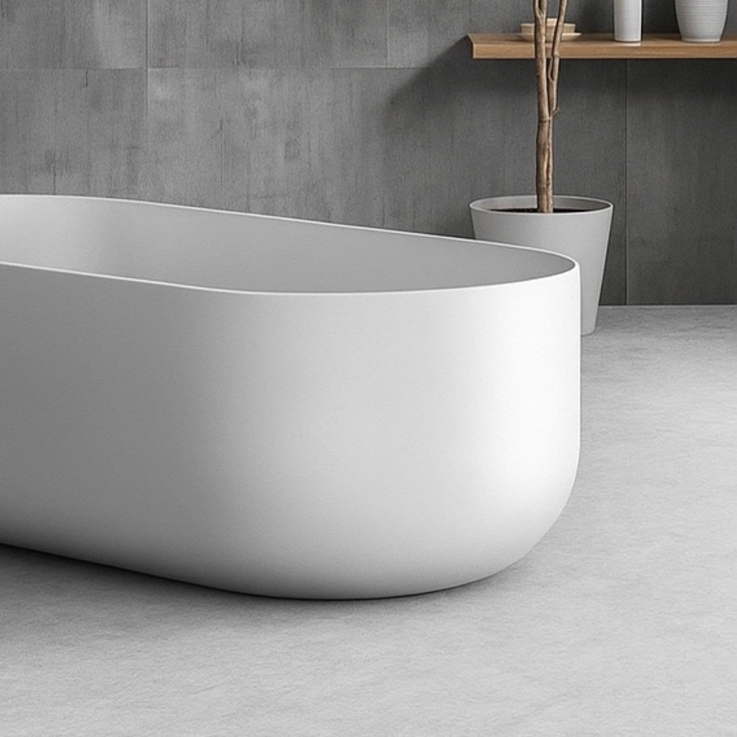 Vasca Da Bagno Free Standing Martha Artificial Stone Bianco Opaco Matt - 5