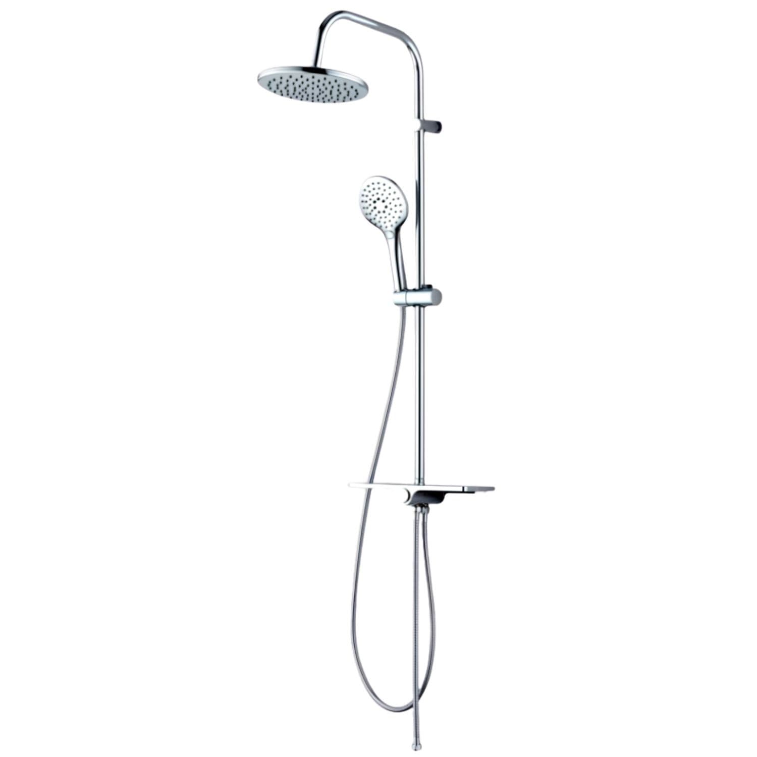 Colonna Doccia Attrezzata 008 Ottone Cromato 2 Funzioni Soffione Doccetta Tonda - 10