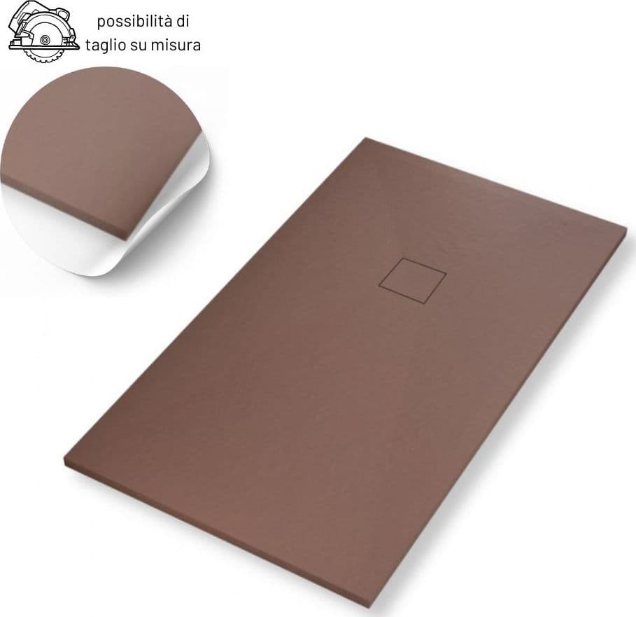 Piatto Doccia In Mineral Marmo Resina Antiscivolo Cacao - 11
