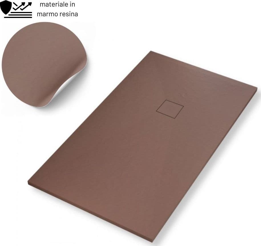 Piatto Doccia In Mineral Marmo Resina Antiscivolo Cacao - 20