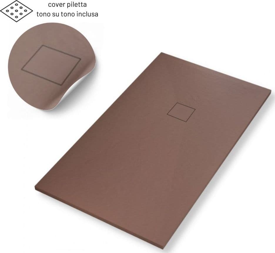 Piatto Doccia In Mineral Marmo Resina Antiscivolo Cacao - 3