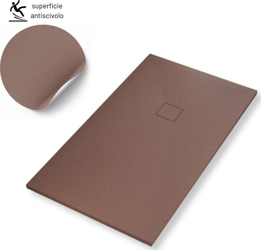 Piatto Doccia In Mineral Marmo Resina Antiscivolo Cacao - 10