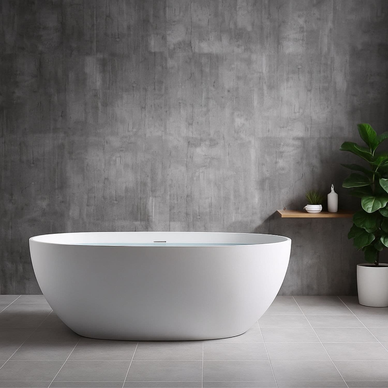 Vasca Da Bagno Free Standing Silja Artificial Stone Bianco Opaco Matt - 3