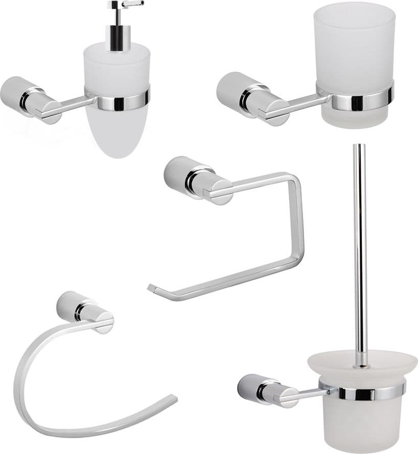 Set 5 Pezzi Accessori da Bagno Orchidea 006 Ottone Cromato