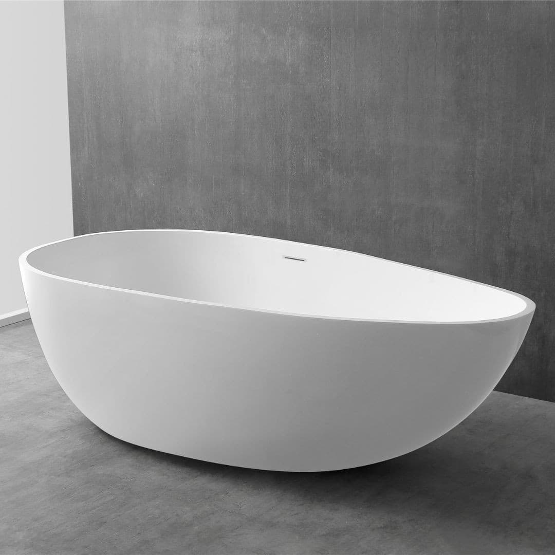 Vasca Da Bagno Free Standing Lisa Artificial Stone Bianco Opaco Matt - 16
