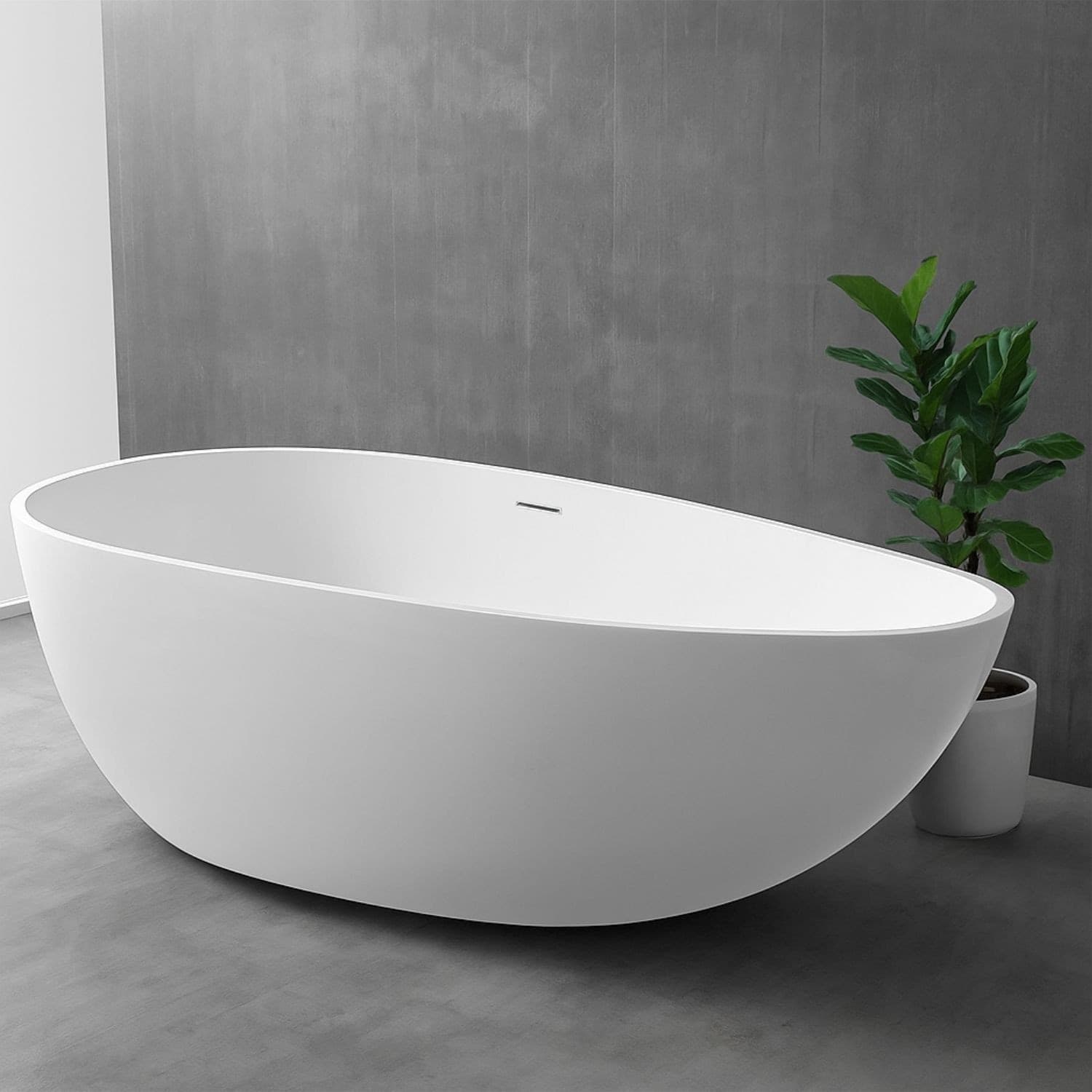 Vasca Da Bagno Free Standing Lisa Artificial Stone Bianco Opaco Matt - 11