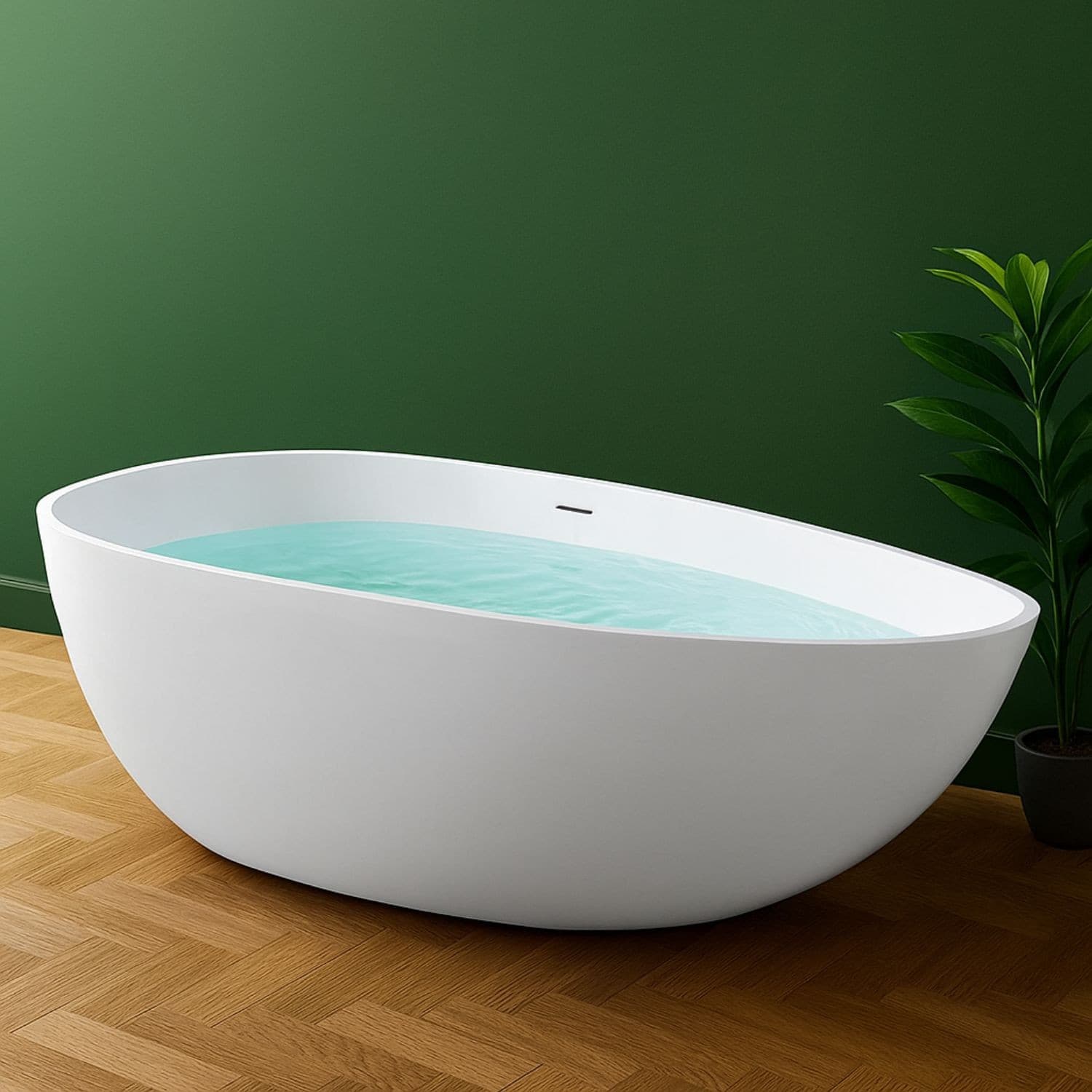 Vasca Da Bagno Free Standing Lisa Artificial Stone Bianco Opaco Matt - 12