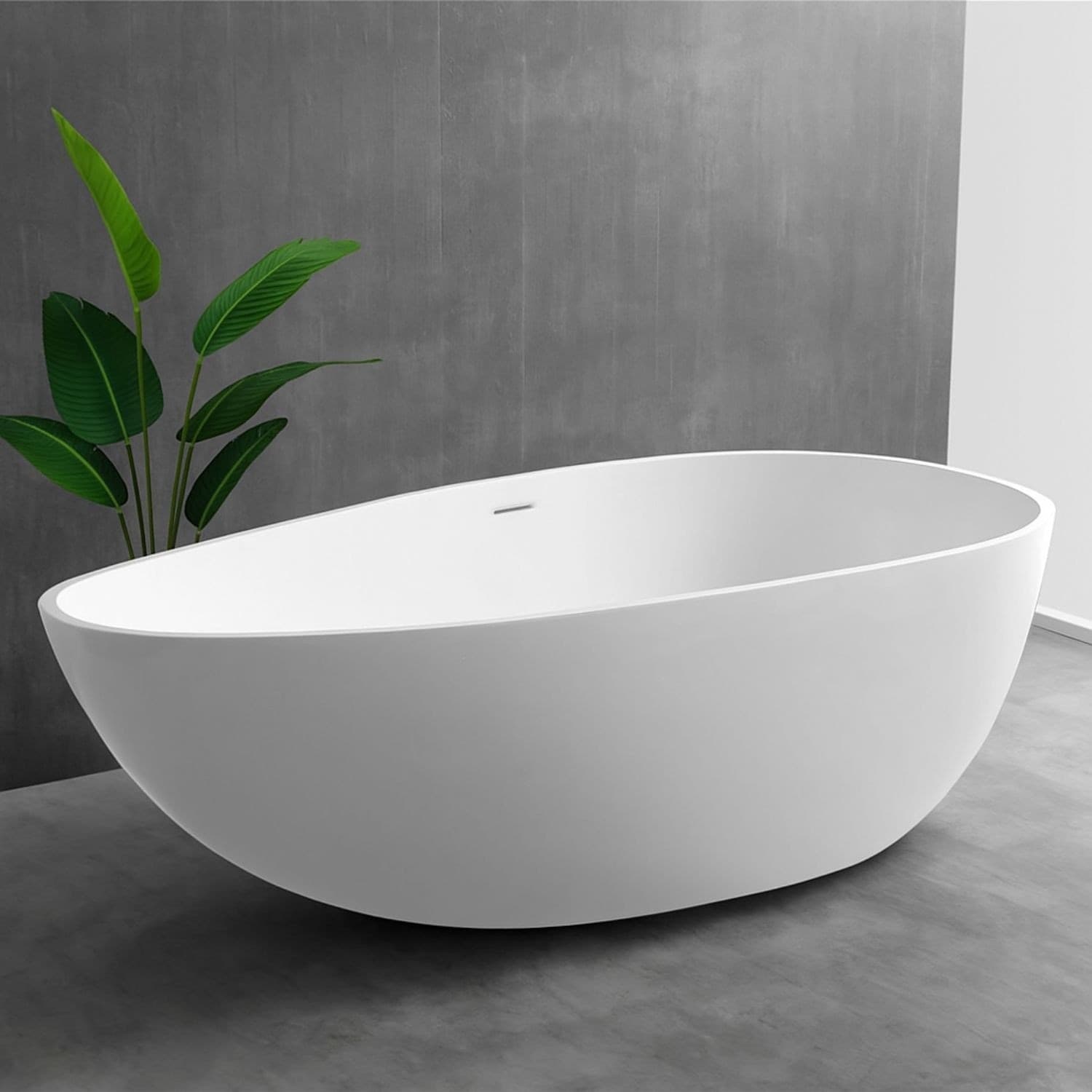 Vasca Da Bagno Free Standing Lisa Artificial Stone Bianco Opaco Matt - 14