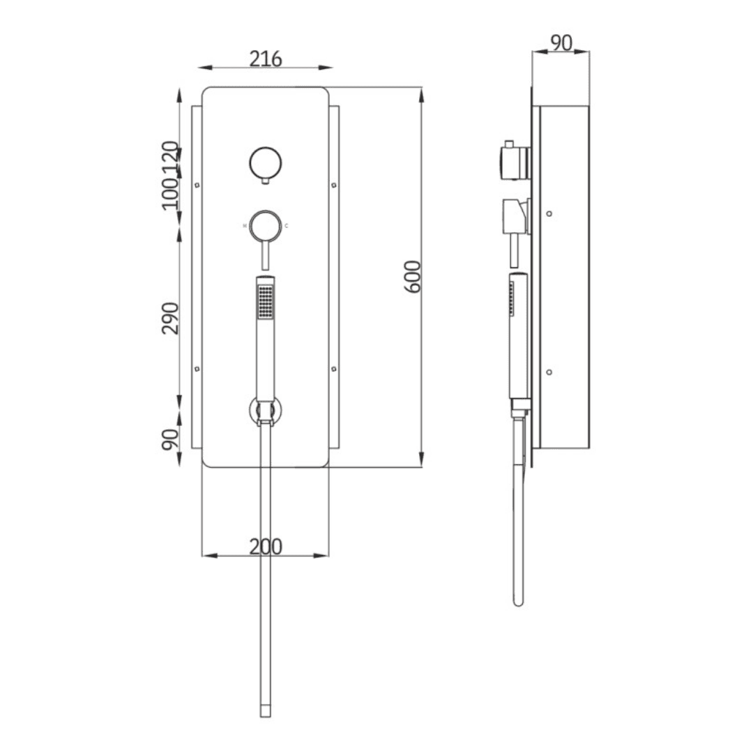 Wall Kit A Parete Da Incasso A Muro Acciaio Inox Cromato Lucido Deviatore Doccetta Doccia - 6
