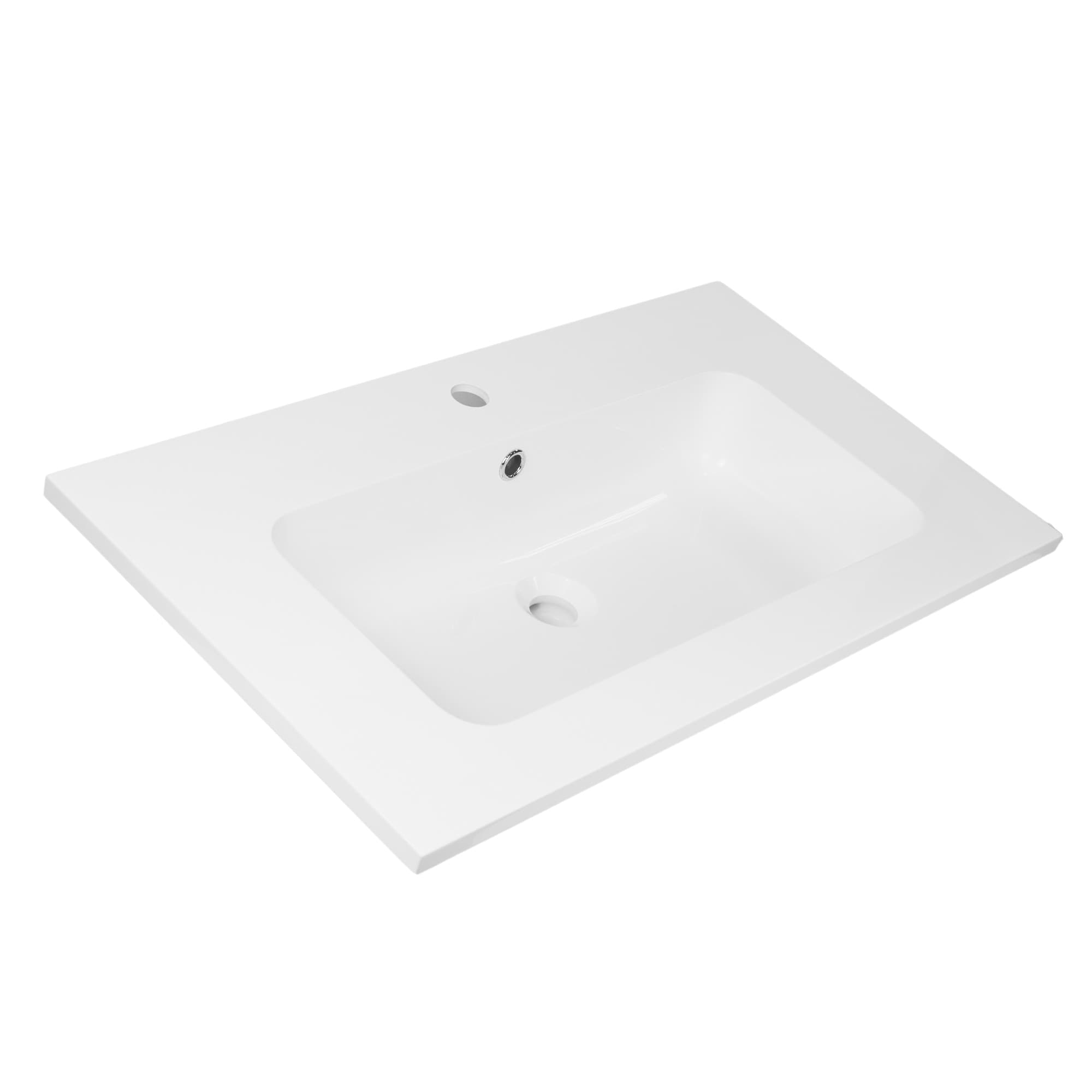 Lavabo Da Incasso In Mineral Marmo Bianco 81X46 Elegante - 2
