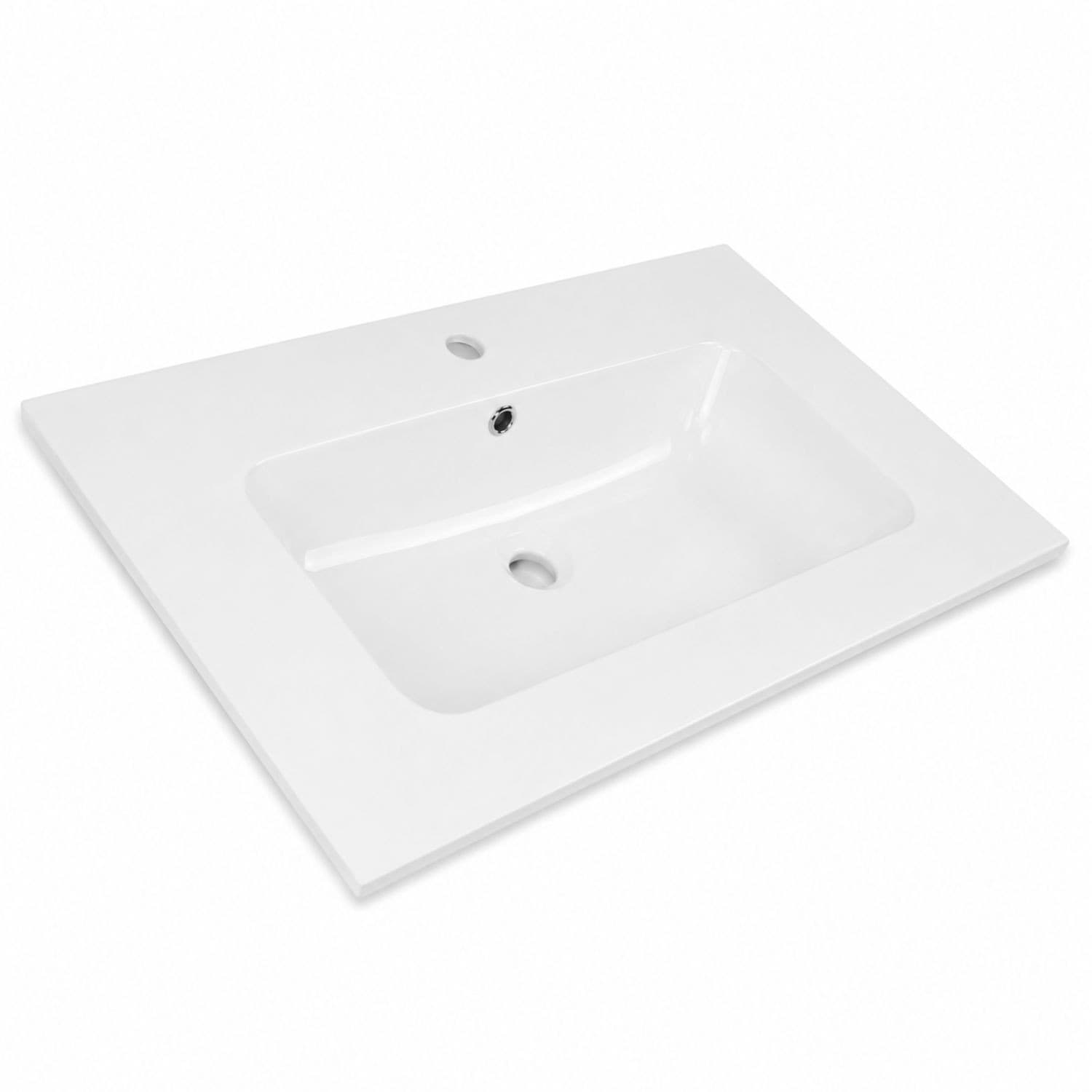 Lavabo Da Incasso In Mineral Marmo Bianco 81X46 Elegante - 3
