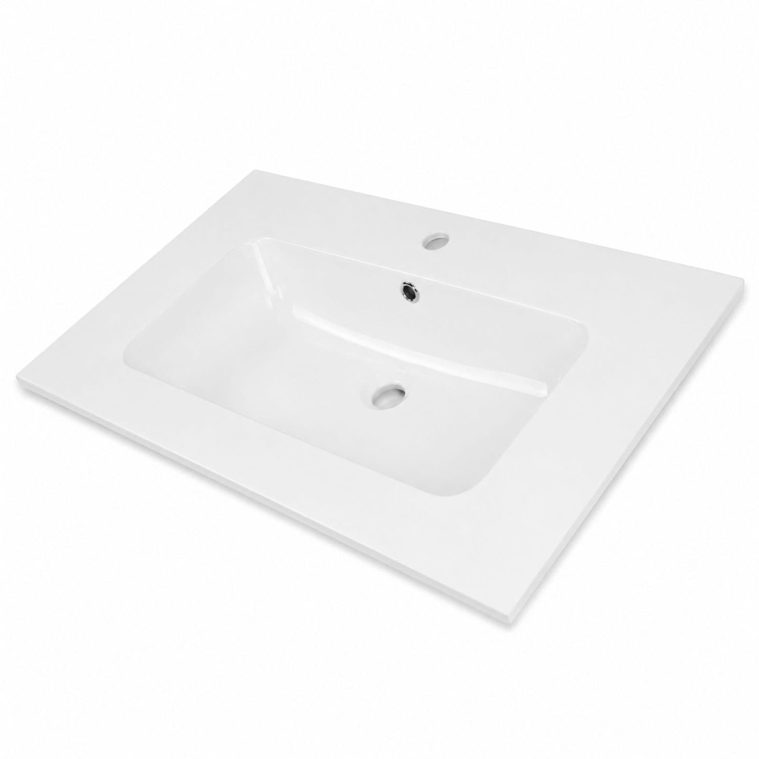 Lavabo Da Incasso In Mineral Marmo Bianco 81X46 Elegante - 4