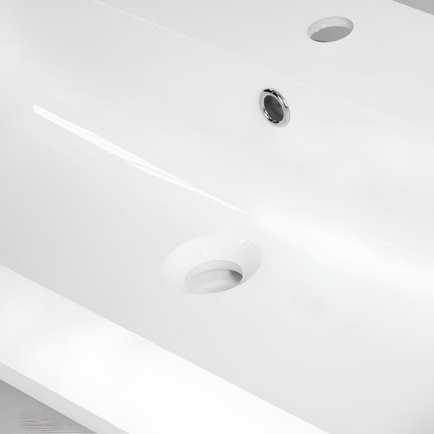 Lavabo Da Incasso In Mineral Marmo Bianco 81X46 Elegante - 5
