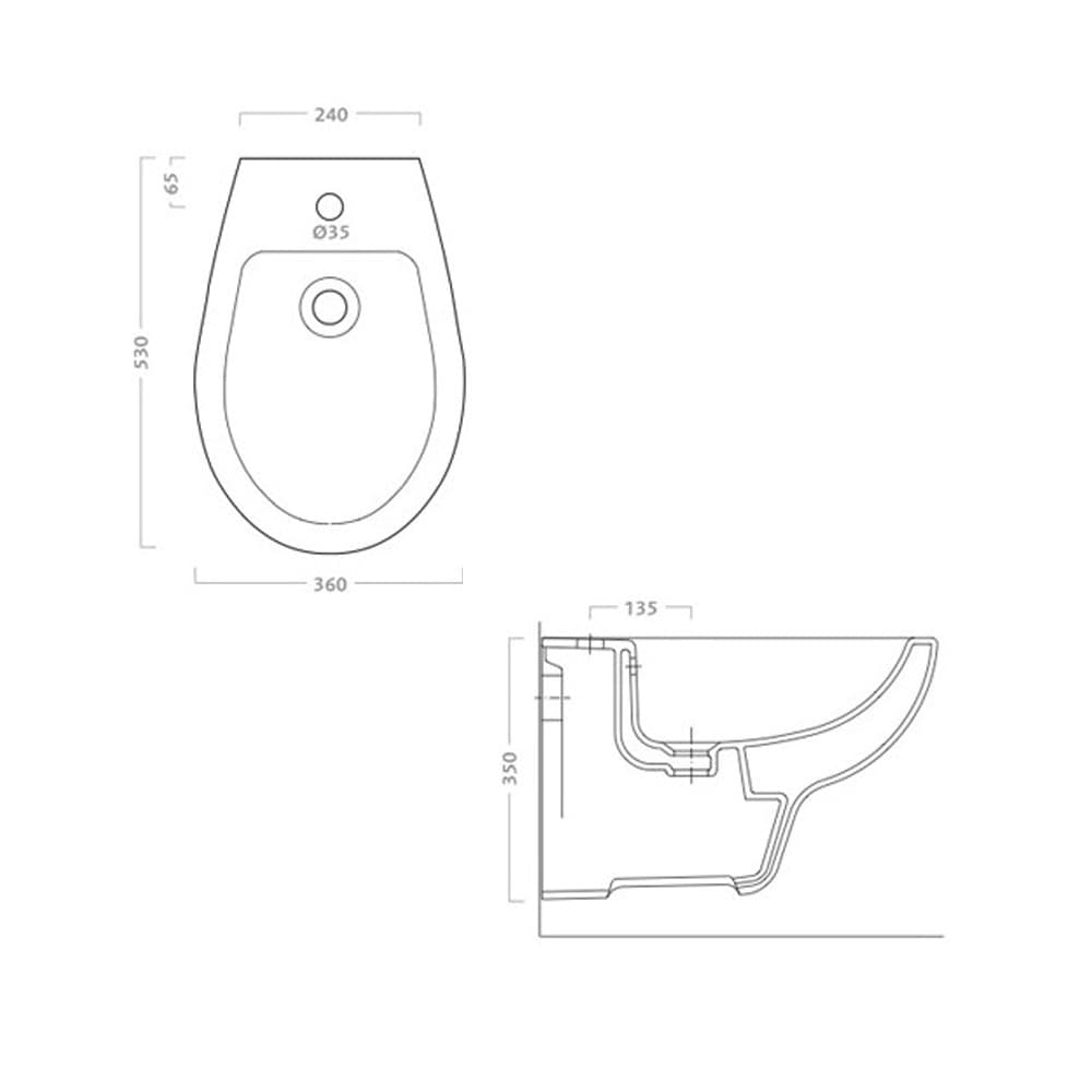 Bidet Colibrì 2 Pozzi Ginori Sospeso Bianco - 2