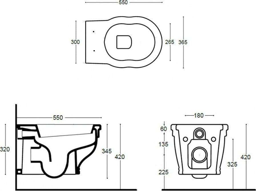 Vaso WC Althea Royal Sospeso Bianco - 2