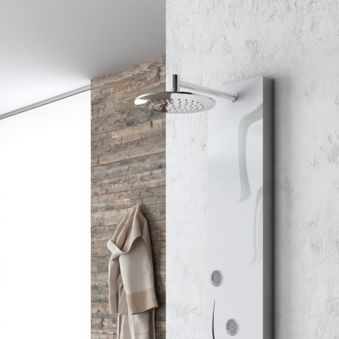 Colonna Doccia 018 Alluminio 3 Funzioni 3 Bocchette Idro Lombari Con Cristallo L25xP46xH130 - 3