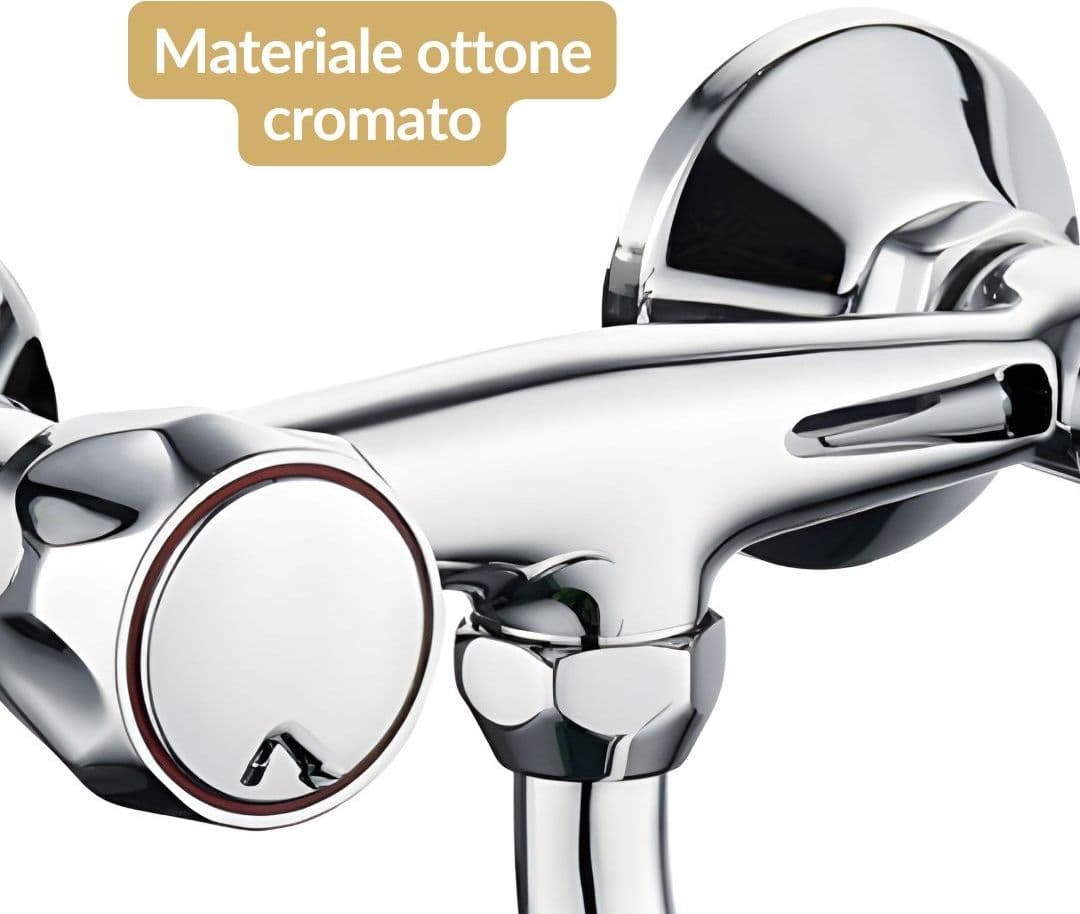 Rubinetto a Muro Down Canna a Esse in Ottone Cucina con Erogazione Orientabile - 3