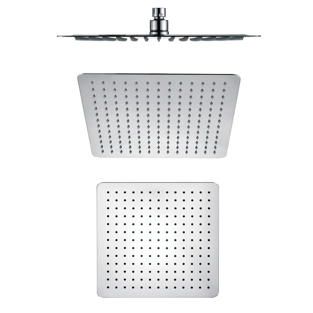 Soffione Doccia Quadrato Acciaio Inox 2 Mm Spessore Effetto Pioggia Varie Misure Bagno - 16