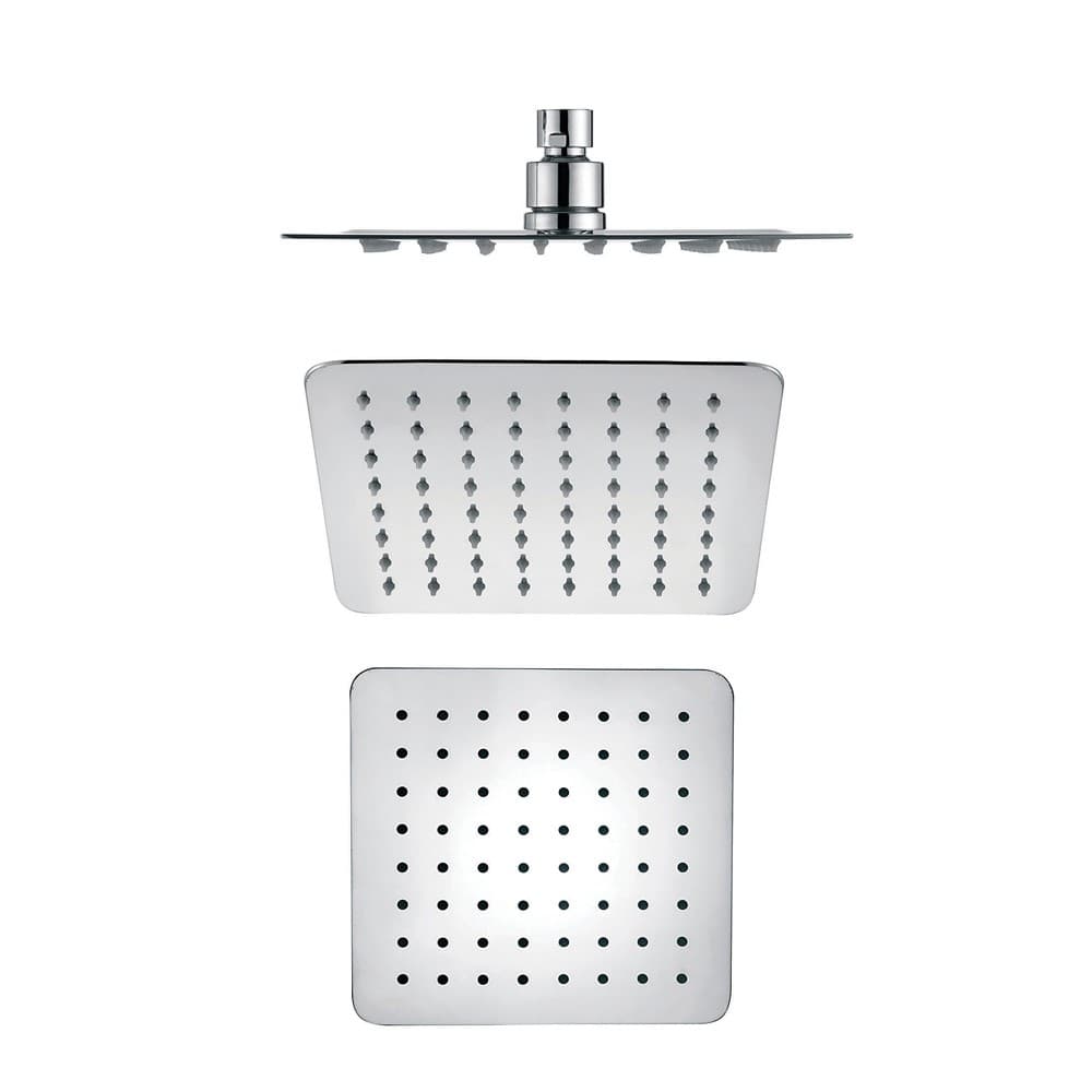 Soffione Doccia Quadrato Acciaio Inox 2 Mm Spessore Effetto Pioggia Varie Misure Bagno - 14
