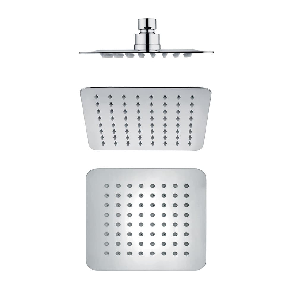Soffione Doccia Quadrato Acciaio Inox 2 Mm Spessore Effetto Pioggia Varie Misure Bagno - 13