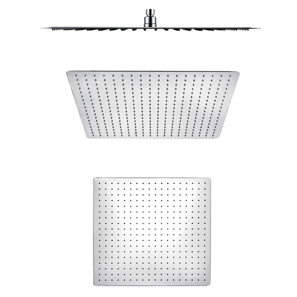 Soffione Doccia Quadrato Acciaio Inox 2 Mm Spessore Effetto Pioggia Varie Misure Bagno - 18