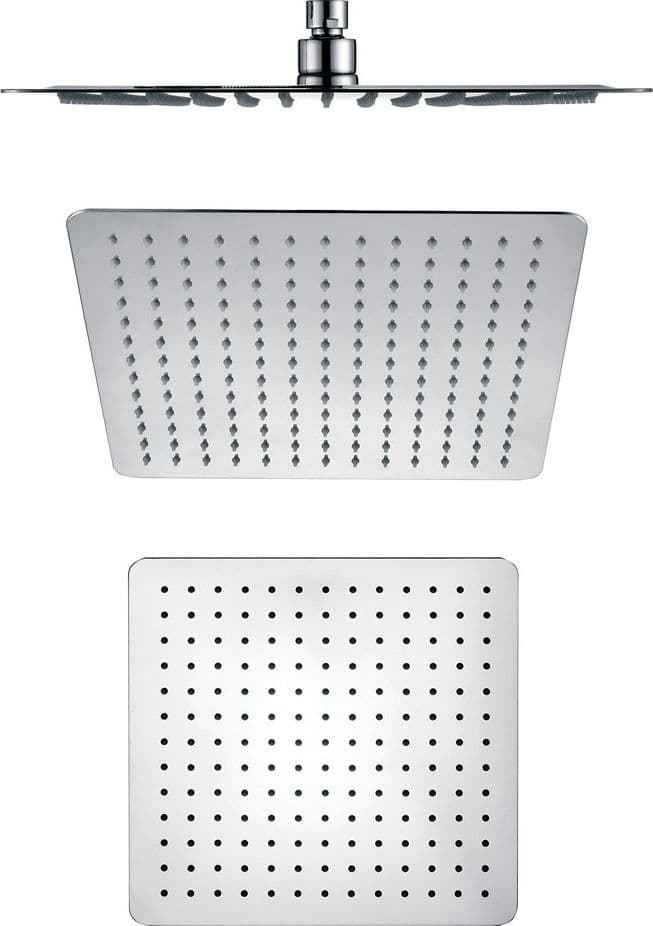 Soffione Doccia Quadrato Acciaio Inox 2 Mm Spessore Effetto Pioggia Varie Misure Bagno - 7