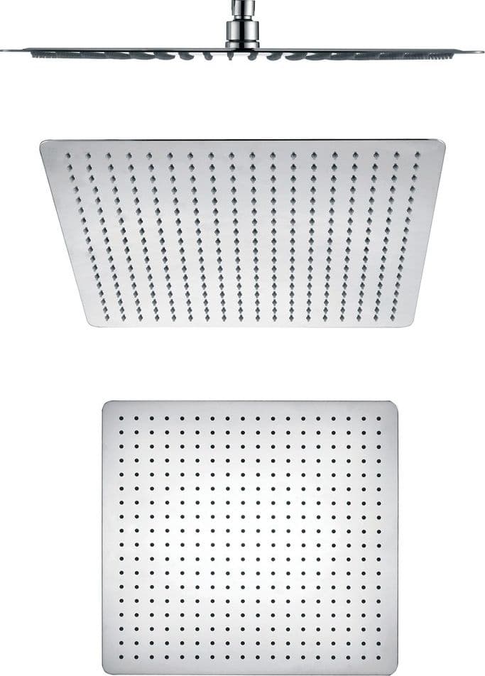 Soffione Doccia Quadrato Acciaio Inox 2 Mm Spessore Effetto Pioggia Varie Misure Bagno - 9