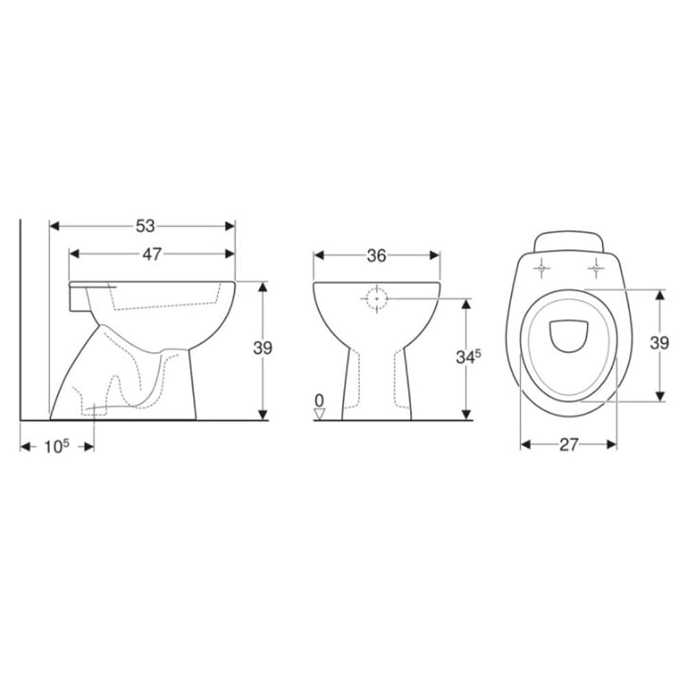 Vaso WC Pozzi Ginori Colibrì 2 a Pavimento Bianco - 3