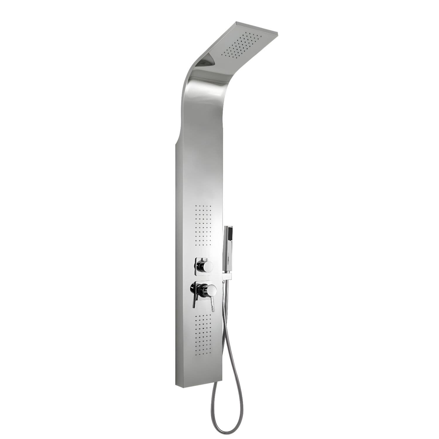 Colonna Doccia 3 Funzioni Acciaio Inox 2 Bocchette Idro Lombari L20xP44xH140 001B - 14