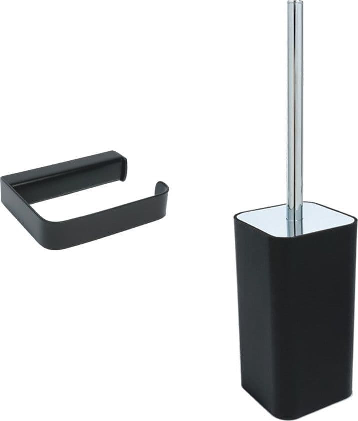 Ogomondo Set 2 Pezzi Accessori da bagno Serie 25 in Acciaio Nero