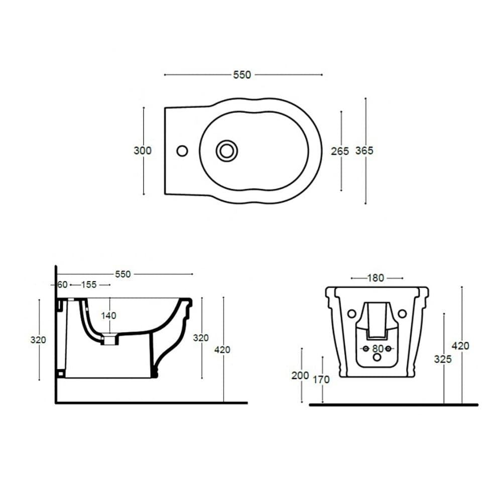 Bidet Sospeso Bianco Althea Royal - 2
