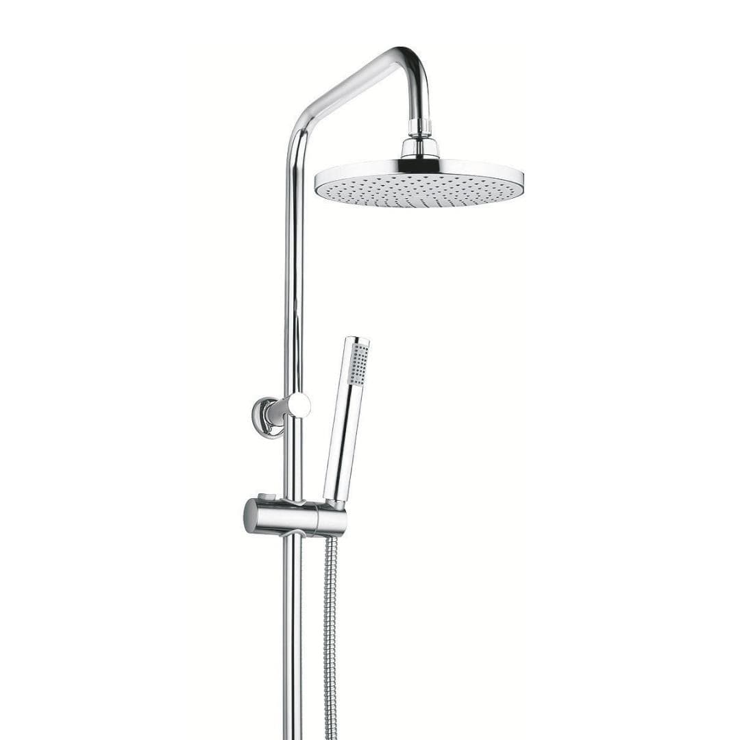 Colonna Doccia Attrezzata 025 Ottone Cromato Soffione Tondo Doccetta - 3