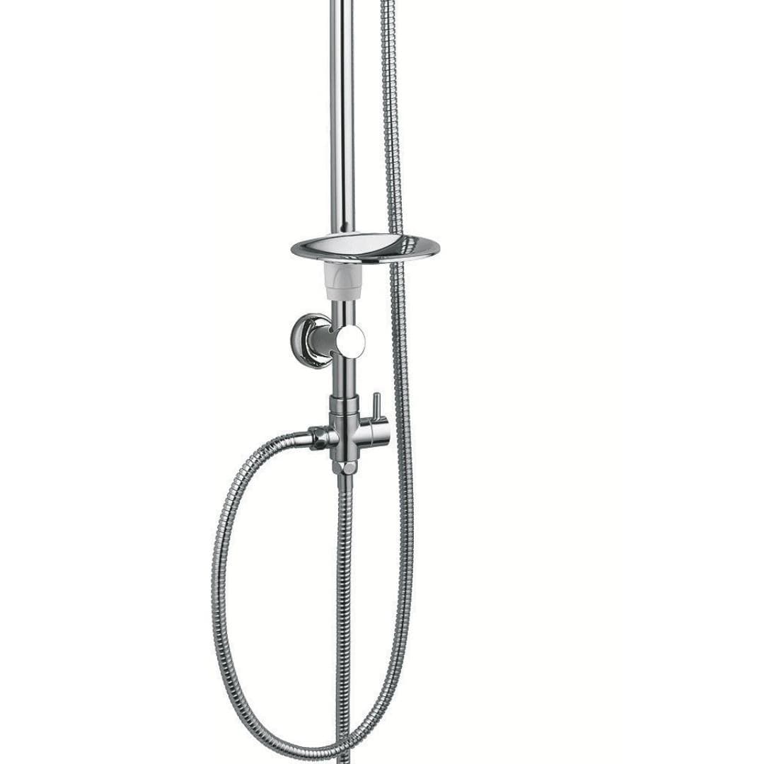 Colonna Doccia Attrezzata 025 Ottone Cromato Soffione Tondo Doccetta - 5