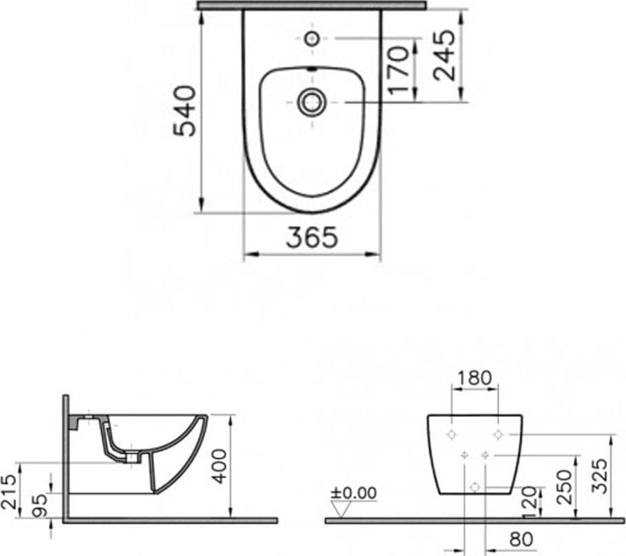Bidet Sospeso Bianco in Ceramica Vitra Sento - 2