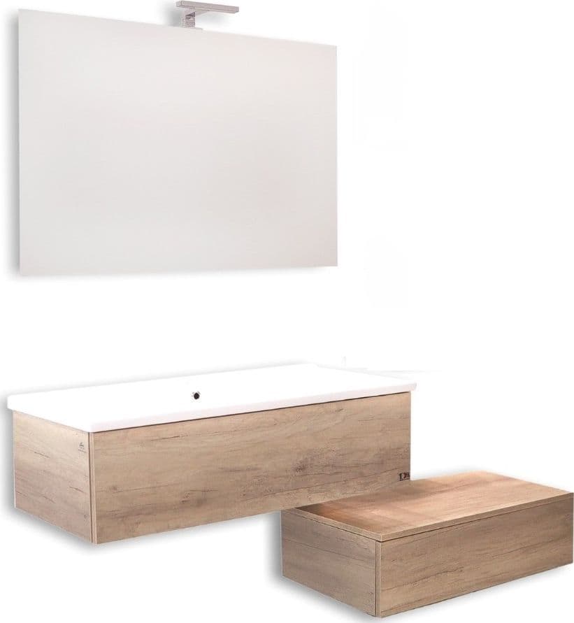 Mobile da bagno sospeso Wonder Corda con lavabo specchio MADE IN ITALY - 5