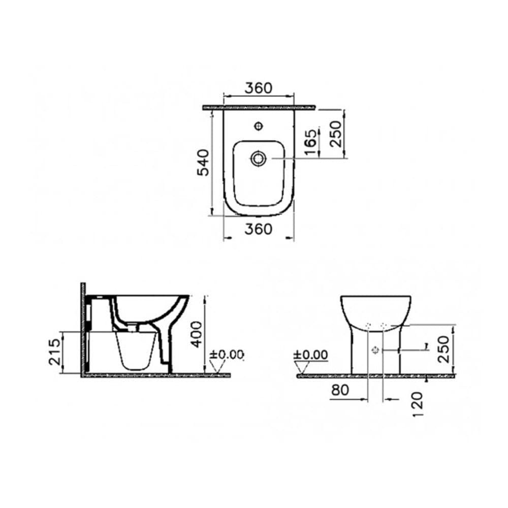 Bidet a Pavimento Bianco Vitra S20 - 2