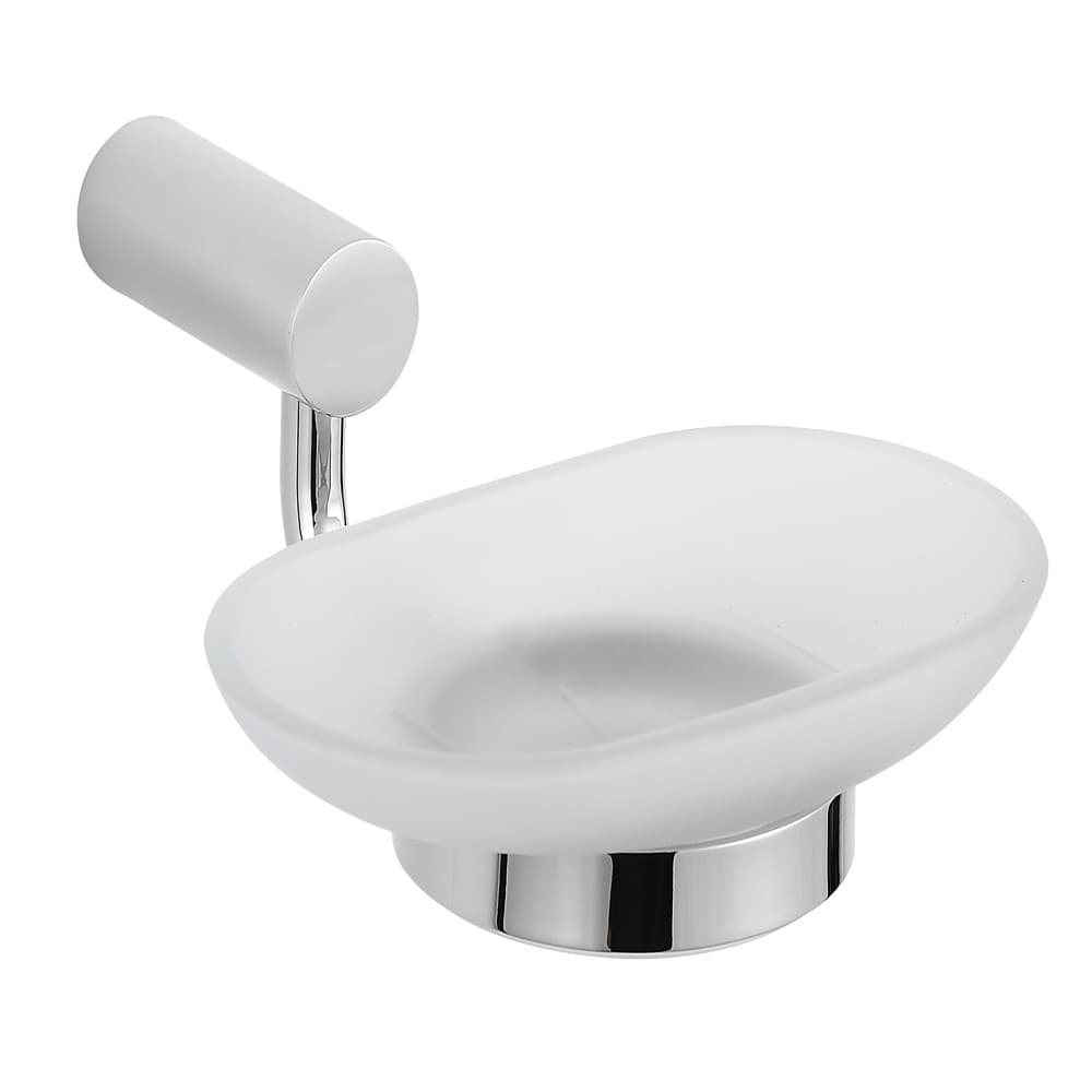 Porta Sapone Saponetta a Parete Piattino Ovale da Bagno Magnolia Ottone Cromato Accessori Alta Qualità - 2