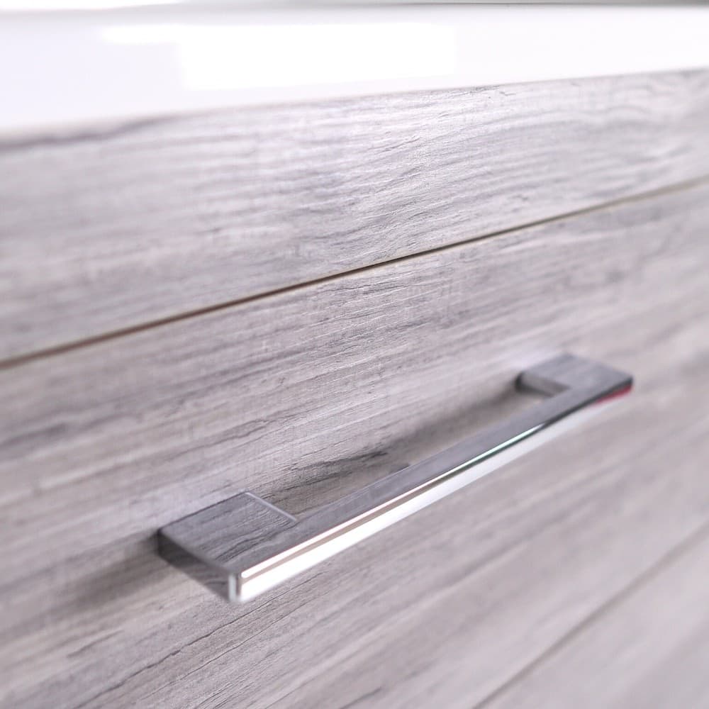 Mobile da bagno sospeso Spring  Cenere con Colonna specchio MADE IN ITALY - 3