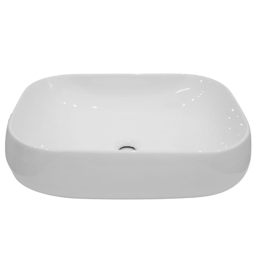 Lavabo Da Appoggio Ceramica Bianco Rettangolare Lavandino 54x40 cm - 2