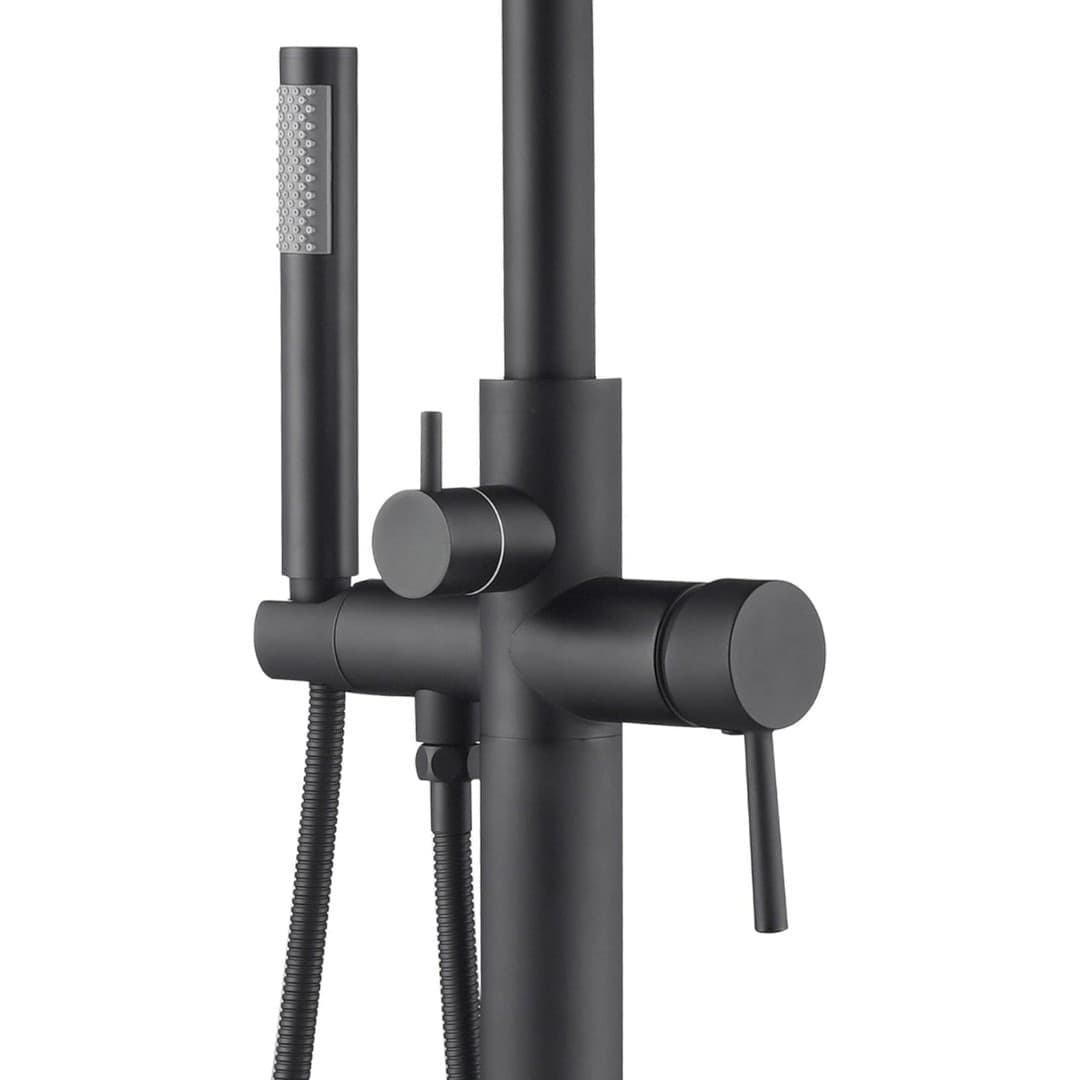 Ogomondo Miscelatore a Pavimento Per Vasca Freestanding Black Mumbai in Ottone - 2