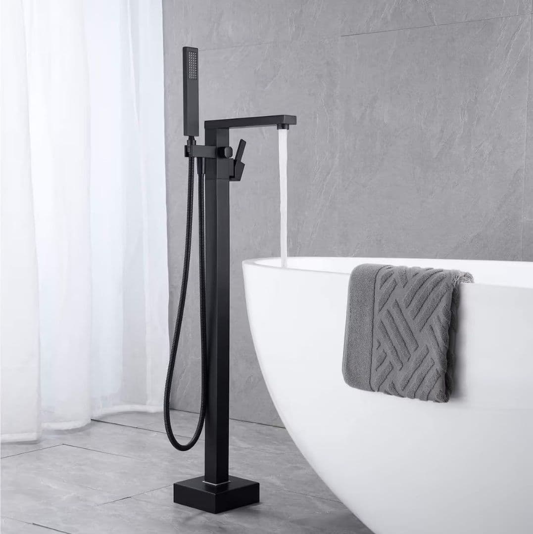 Ogomondo Miscelatore a Pavimento Per Vasca Freestanding Black Calcutta in Ottone - 2