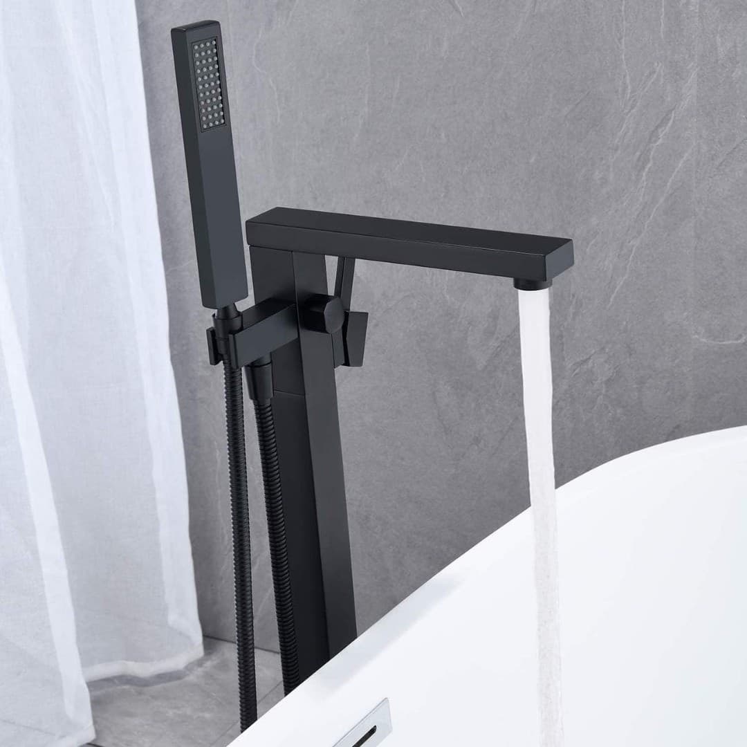 Ogomondo Miscelatore a Pavimento Per Vasca Freestanding Black Calcutta in Ottone - 3