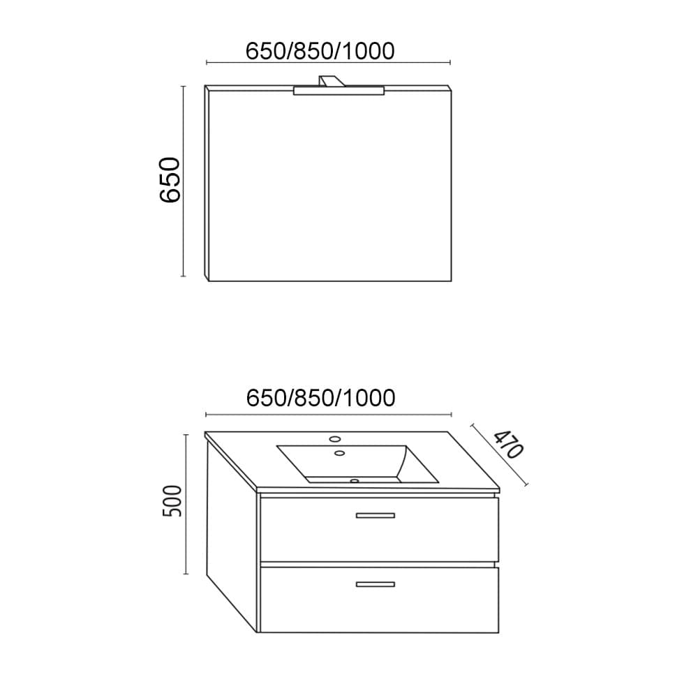 Mobile da bagno sospeso Spring  Bianco con lavabo specchio MADE IN ITALY - 6