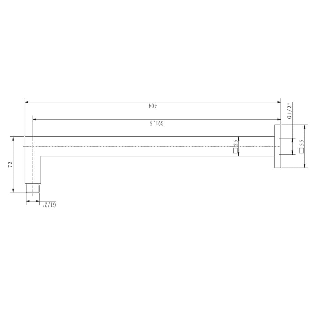 Braccio Doccia Ottone Cromato Prolunga Soffione Doccia Bagno Fisso Attacco Standard - 2