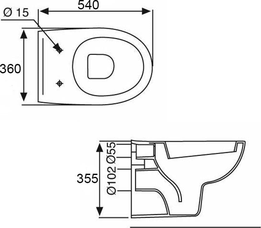 Coppia Sanitari in Ceramica Sospesi Vaso WC + Bidet Selnova 3 - 5