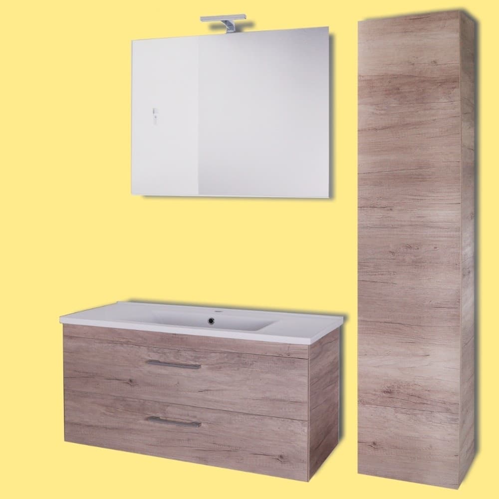 Mobile da bagno sospeso Spring  Corda con Colonna specchio MADE IN ITALY - 2