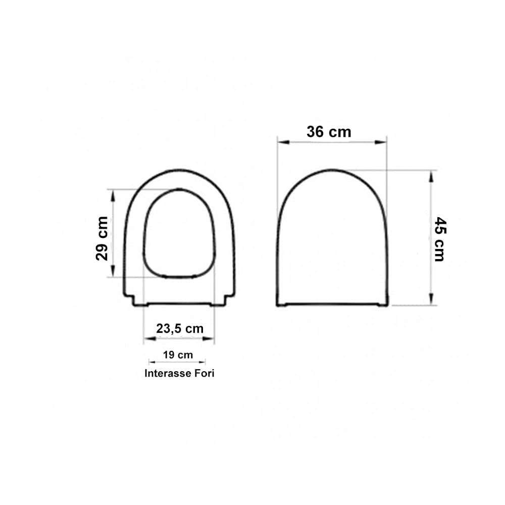 Sedile Wc Copri Water Vitra Bianco Serie Sento - 2
