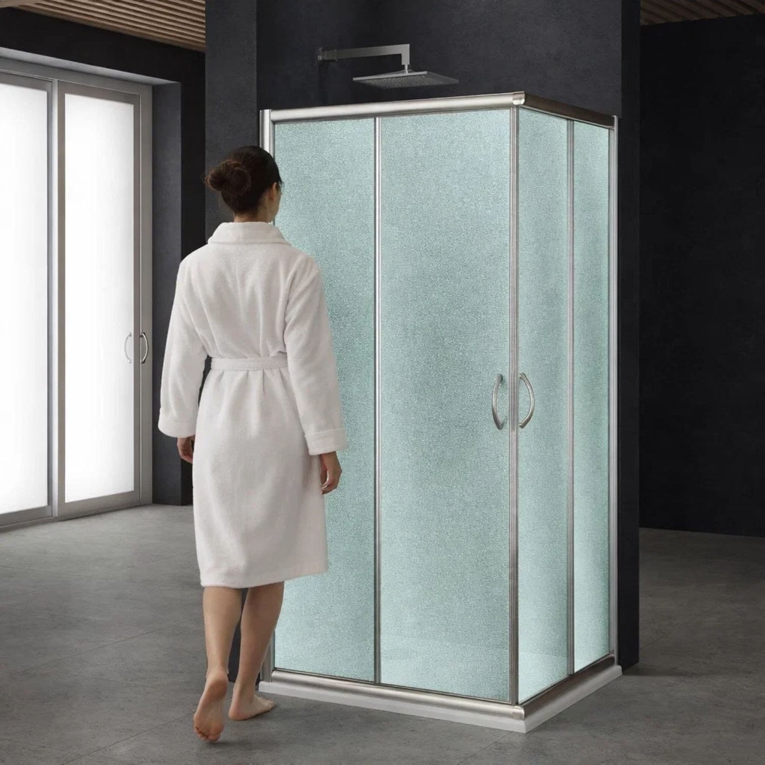 Cabina Doccia Ad Angolo In Cristallo Temprato 6 mm - 2