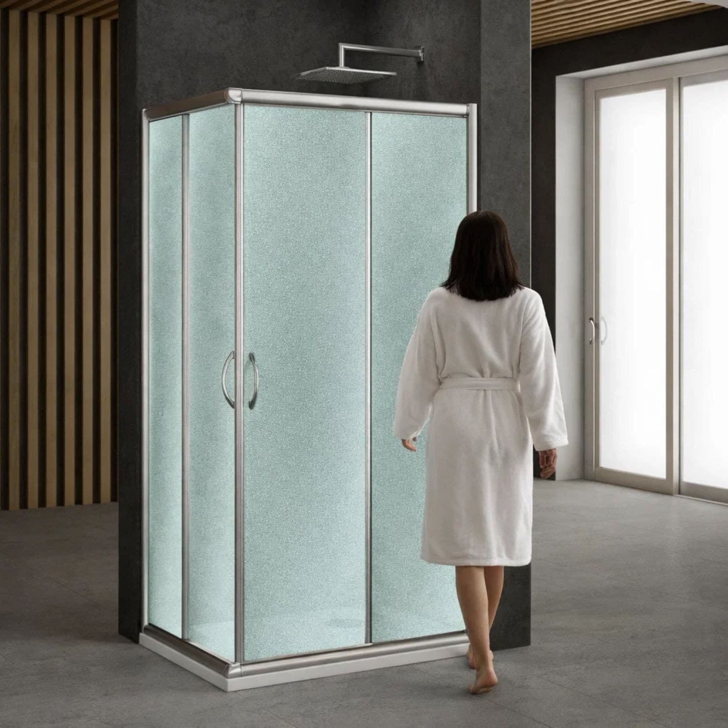 Cabina Doccia Ad Angolo In Cristallo Temprato 6 mm - 3